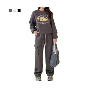 25FW 1+1 기모트레이닝세트 카고팬츠 맨투맨 상하셋업 데일리 홈웨어 캠핑룩 기모안감