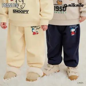 [밀크마일] [피너츠]스누피 우드스톡 겨울나라밍크기모루즈핏조거팬츠