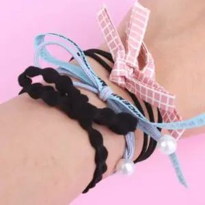 [콩심팥심]혼합 1통(12종) 예쁜 머리끈 세트 헤어끈 머리고무줄