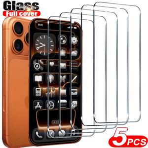 아이폰 17 프로 맥스 에어 스크린 보호필름용 풀 클리어 강화유리 5개, 16 15 14 플러스 XR XS X 11 12 13