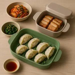 코스트코 실리만 멀티 찜기 2P세트 실리콘 만능 계란찜기 에어프라이어 다크그린