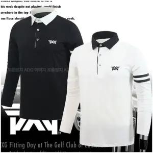 PXG 카라넥완장 긴팔 티셔츠 - 봄 가을 신상(남성)(골프)