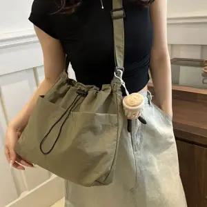 여성 데일리 나일론 복조리 백 가방 키링 set 카키