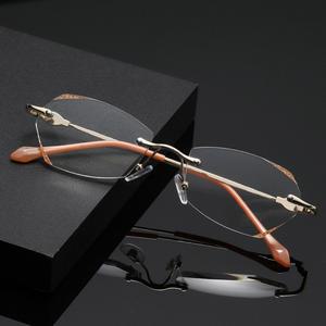 프레임리스 블루 돋보기 노안 라이트 안경 휴대용