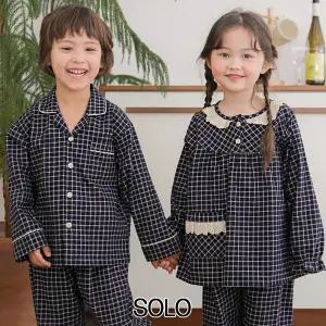 솔로 국산 아동 잠옷 세트 순면 기모 긴팔 겨울 남아 여아 키즈 주니어 어린이 파자마 스퀘어