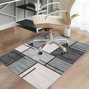 하드우드 플로어용 케어미 오피스 의자 매트, 하드 36인치 X48인치 데스크 의자용 게이밍 컴퓨터 매트 러그, 플로어 프로텍터 아래 로우 파일 카펫, 그레이