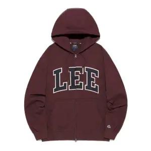 매장정품 리 LEE 데님 아플리케 로고 후드 집업 버건디 LE2503HZ02BU 133571