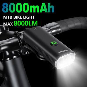 자전거 라이트 전면 8000mAh 6000루멘 방수 USB 충전 MTB 도로 사이클링 램프 액세서리