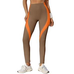 피소우 여성 하이웨이스트 레깅스 컬러 블록 요가 바지 운동 신축성 있는 러닝 레깅스는 보이지 않습니다