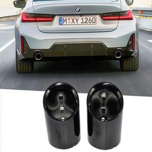 BMW 호환 3 시리즈 G20 G21머플러 320D 330i 테일 파이프 후드 스테인레스 스틸 블랙 팁 노즐 배기 헤드