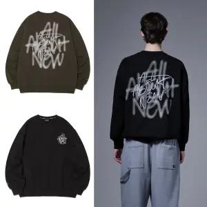 인터크루 남녀공용 발포 등판 레터링 맨투맨 티셔츠 Z4TM05A