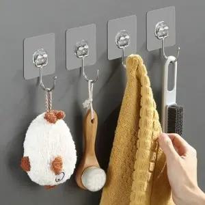 고품질 10P 후크 무타공 강력 고리 투명 다용도 A형 벽걸이 (WD94D59)