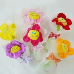 초미니 스마일 한송이 인형 꽃다발 6color (유치원 어린이집 생일 축하 졸업 저렴한