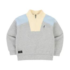 [캉골키즈]컬러 블록 트레이닝 하프 집업 PD 0001 멜란지 그레이