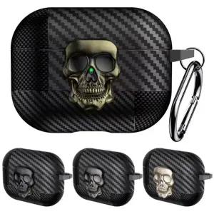 에어팟 프로3세대 카본 패턴 해골 락 잠금 카라비너 키링 케이스