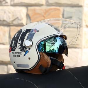 바이크 헬멧 남녀공용 베이지 반투명 외부 클래식