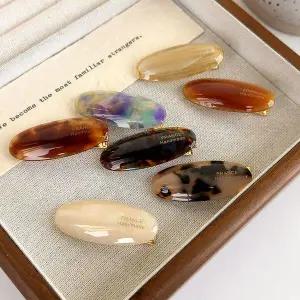 [콩심팥심](쓰러담아) 동글 프랑스핀 마블 고급 헤어핀 머리핀 앞머리핀