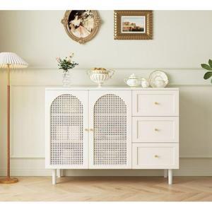 복도 서랍장 라탄 현관 보드 주방 콘솔 80cm 거실 수납장 사이드 화이트
