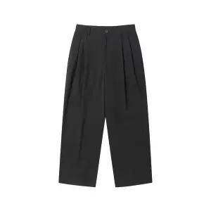 [커스텀멜로우](강남점) 블랙 와이드 핏 벨티드 팬츠 CWPAW24884BKX