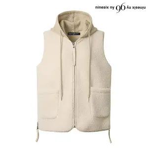 양털 사이드 지퍼 후드 집업 베스트 (NO4VW008L0)