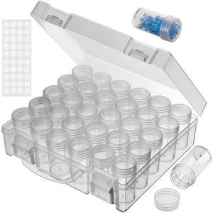 구슬 정리함, 구슬 용기, 30개의 격자 다이아몬드 페인팅 보관 용기 투명 구슬 정리 다이아몬드 페인팅 액세서리 구슬 씨앗 글리터 라인스톤을 위한 작은 보관 용기 (1팩)