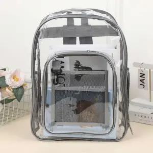 클리어 백팩 투명 가방 PVC 회색 데일리 패션아이템