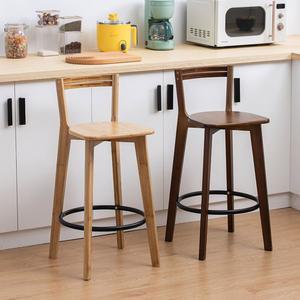 북유럽 원목 홈바의자 체어 70cm 티색 등받이 아일랜드식탁 높은 의자