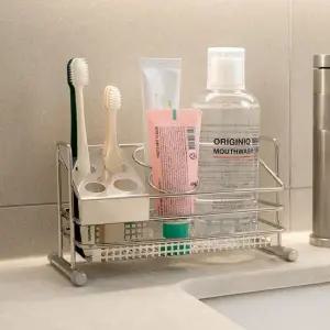 스텐 압연 바스캐디 칫솔 꽂이 면도기 치약 거치대