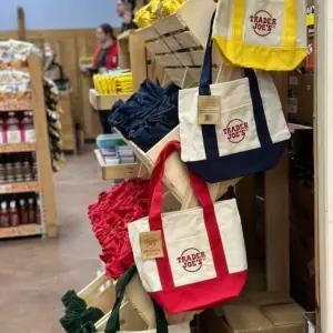 트레이더조스 에코백 코튼 캔버스 캐주얼 장바구니 파스텔