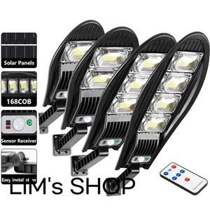 업그레이드 된 168LED 태양 광 가로등 아웃도어 방수 LED 정원 벽 램프 조정 가능한