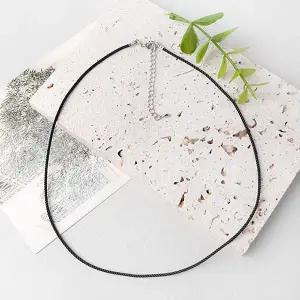 비즈아이 [9-113-01]목걸이줄 자가드 끈목걸이 1.2mm 블랙 40~80cm ,1개