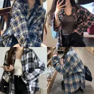 체크루즈핏셔츠 체크남방 오버핏셔츠 가을 여자남방