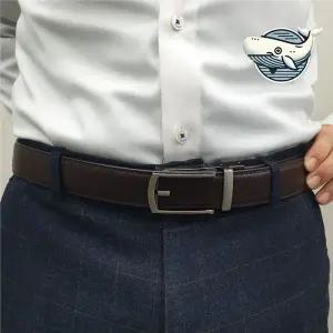 스타일리시 자동 핀버클 가죽벨트 브라운 패션