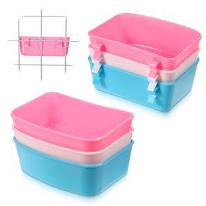 12팩 걸이식 공급기, 소형 공급기 및 급수기 용기 토끼 공급기 볼 기니피그 케이지 볼 목욕용 물그릇, 조류 햄스터 기니피그 소형 애완동물용 범용