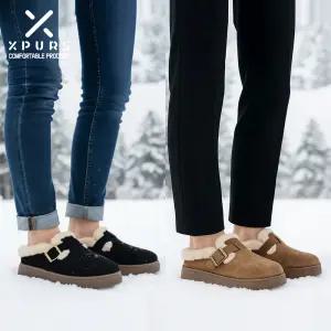 [엑스퍼스]여성 겨울 털 블로퍼 스웨이드 방한 슬리퍼 XP-505