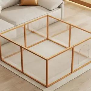 투명 케 유리 울타리 애견 원목 투명창 펜스