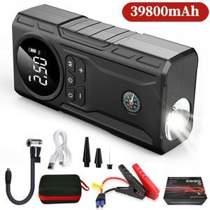 자동차 무선 에어 펌프 라이트 점프 스타터 전기 타이어 펌프 USB 충전식 자전거 공기 압축기 자동차 타이