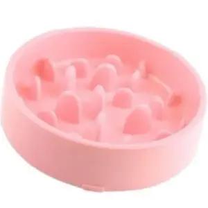 강아지 급식 밥그릇 핑크 슬로우 피딩 과식 방지식기 (WFK8Q2D)