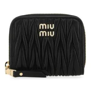 블랙 가죽 골드 로고 코인 지갑 5MM268AFPP F0002