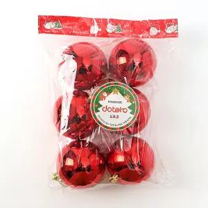 크리스마스 트리 장식 오너먼트 레드볼 유광 8cm 6p 빨간 공 방울 겨울 소품