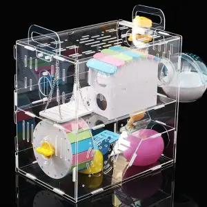 DIY 햄스터 케이지 놀이터집 둥지 집 기니피그 관찰용