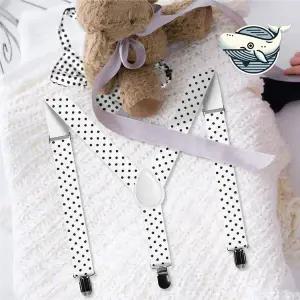 어린이학예회 멜빵 바지 유치원용 흰색 서스펜더