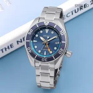 SFK001J1 솔라 스모블루 200미터방수 GMT 사파이어 다이버 남자 메탈 시계 c