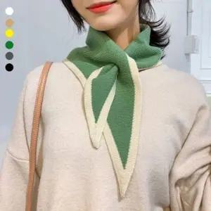 키밍 삼각 니트 배색 머플러 쁘디 목도리 스카프