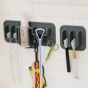 국산 실리콘 흡착 칫솔걸이 화장실 칫솔홀더 거치대