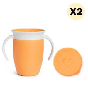 스엔코샵 유아손잡이물컵 미라클컵 텀블러 오렌지 2p