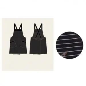 스트라이프 엑스자 단추 앞치마L