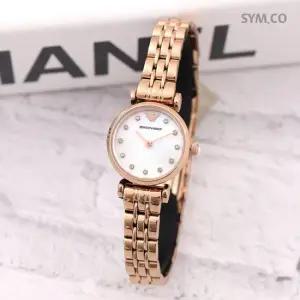 알마니 AR11203 러블리 데일리 미니멀사이즈 화이트 자개 여자 메탈 시계 c