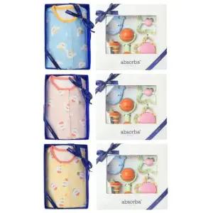 [갤러리아] (압소바출산,백일,돌내의,유아내의세트)도도내의+5종딸랑이세트(A1A-10386SET)