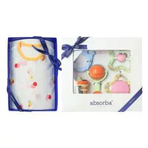 [갤러리아] (압소바출산,백일,돌,유아내의세트)프루내의+5종딸랑이세트(A1A-10390SET)